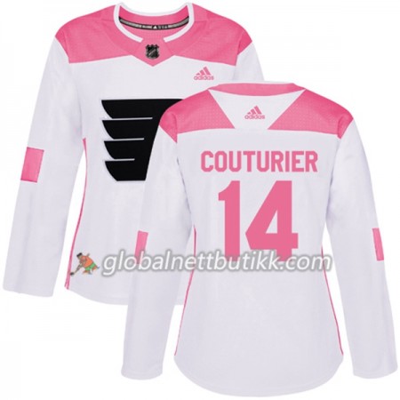 Philadelphia Flyers Hockeydrakt Sean Couturier 14 2017-2018 Hvit Rosa Fashion Adidas Authentic - Dame